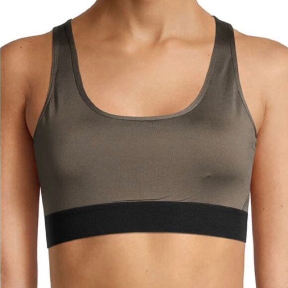 NWT PSK Collective Olive Polyester Spandex Solid Medium Impact Sports Bra - Picture 1 of 7